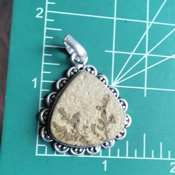 Amazing Psilomelane Silver Plated Gemstone Necklace Pendant - Picture 4 of 4